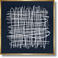Ivory Tangle Lattice - 39" x 39" Framed Wall Art - Blue