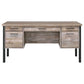 Samson - 4-Drawer Office Computer Desk - Weathered Oak