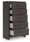 Prendonea - Five Drawer Chest - Charcoal