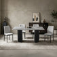 Leander - Dining Table With Ceramic Top - Gray & Black