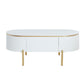 Daveigh - Coffee Table - White High Gloss & Gold