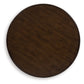 Frallyn - Round End Table - Dark Brown