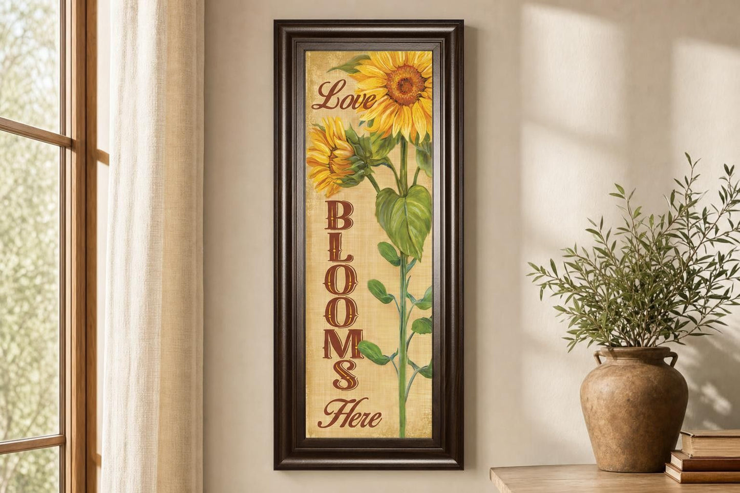 18x42 Love Blooms Here By Ed Wargo - Yellow