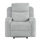 Galya - Motion Glider Recliner - Light Gray Chenille