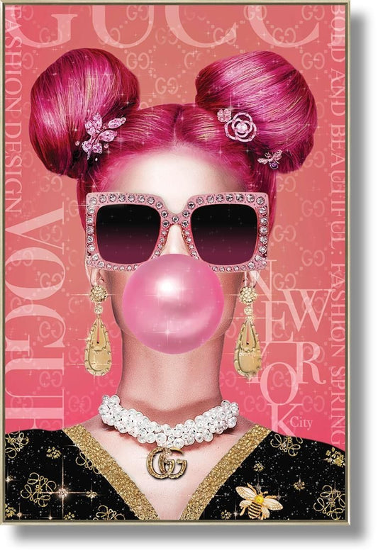 Bubblegum Diva Chic - 32" x 47" Framed Wall Art