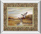 34x40 Mallards By Ruanne Manning And Mossy Oak Native Living - Mirror Framed Print Wall Art - Light Brown