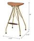 Dragea - Bar Stool Set of 2) - Whiskey Synthetic Leather & Gold