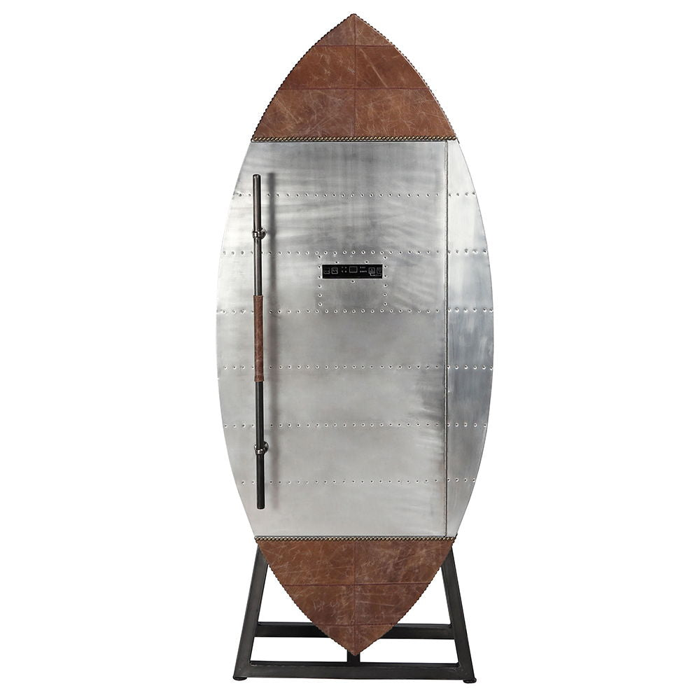 Brancaster - Wine Cooler - Retro Brown Top Grain Leather & Aluminum