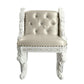 Vanaheim - Vanity Stool - Beige Synthetic Leather & Antique White