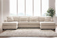 Mandi Point - 3-Piece Double Chaise Sleeper Sectional - Marble
