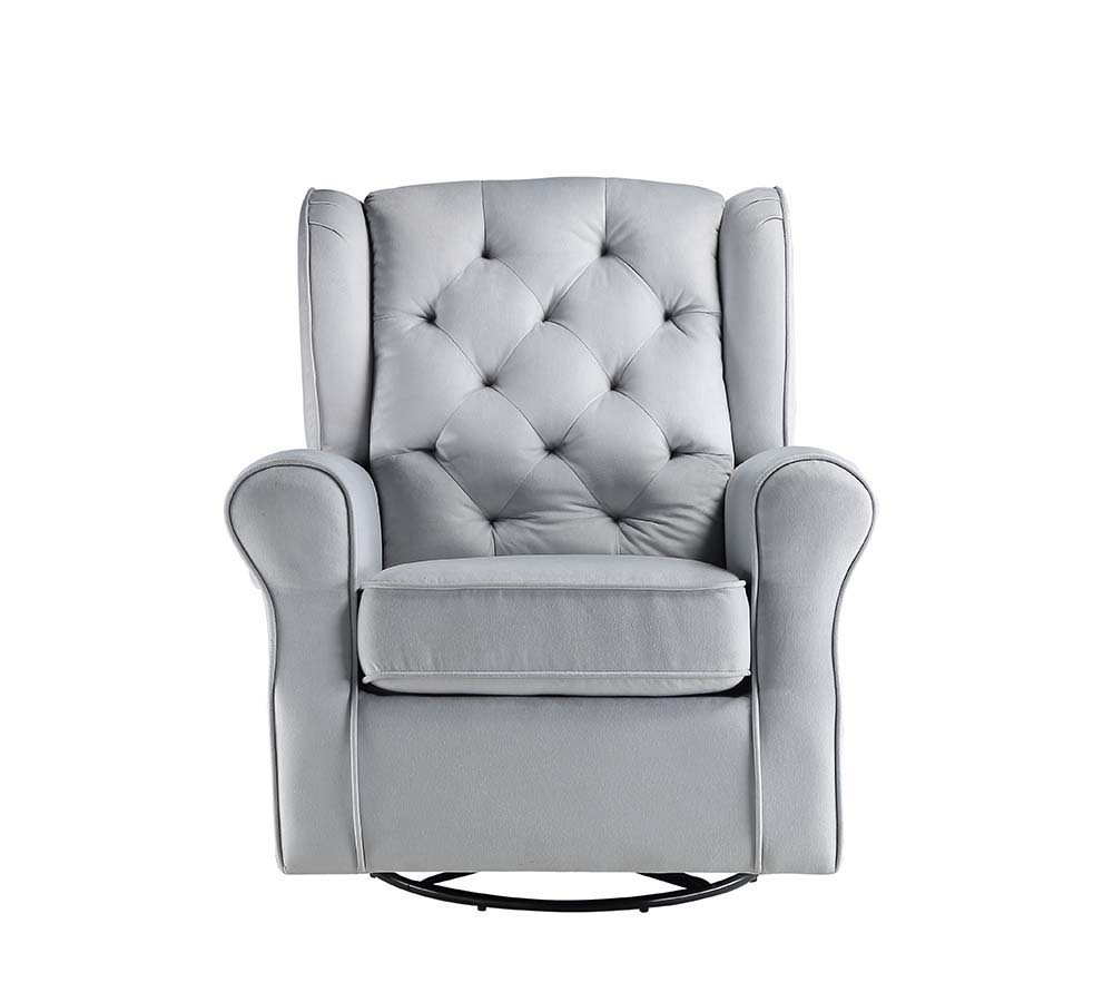 Zeger - Swivel Chair With Glider - Gray Fabric