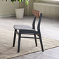 Rebi - Side Chair Set of 2) - Gray Linen, Walnut & Black