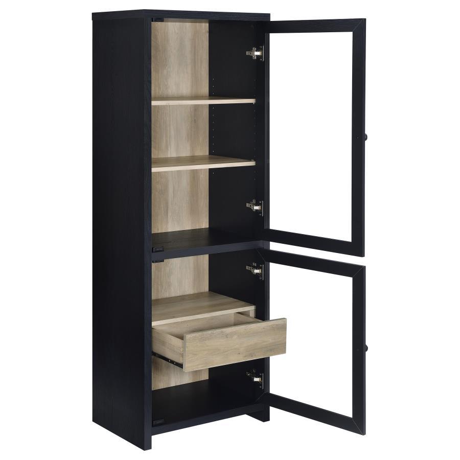 Denison - 67" 2-Door Media Tower Storage Cabinet - Black