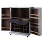 Brancaster - Wine Cabinet - Antique Ebony Top Grain Leather & Aluminum