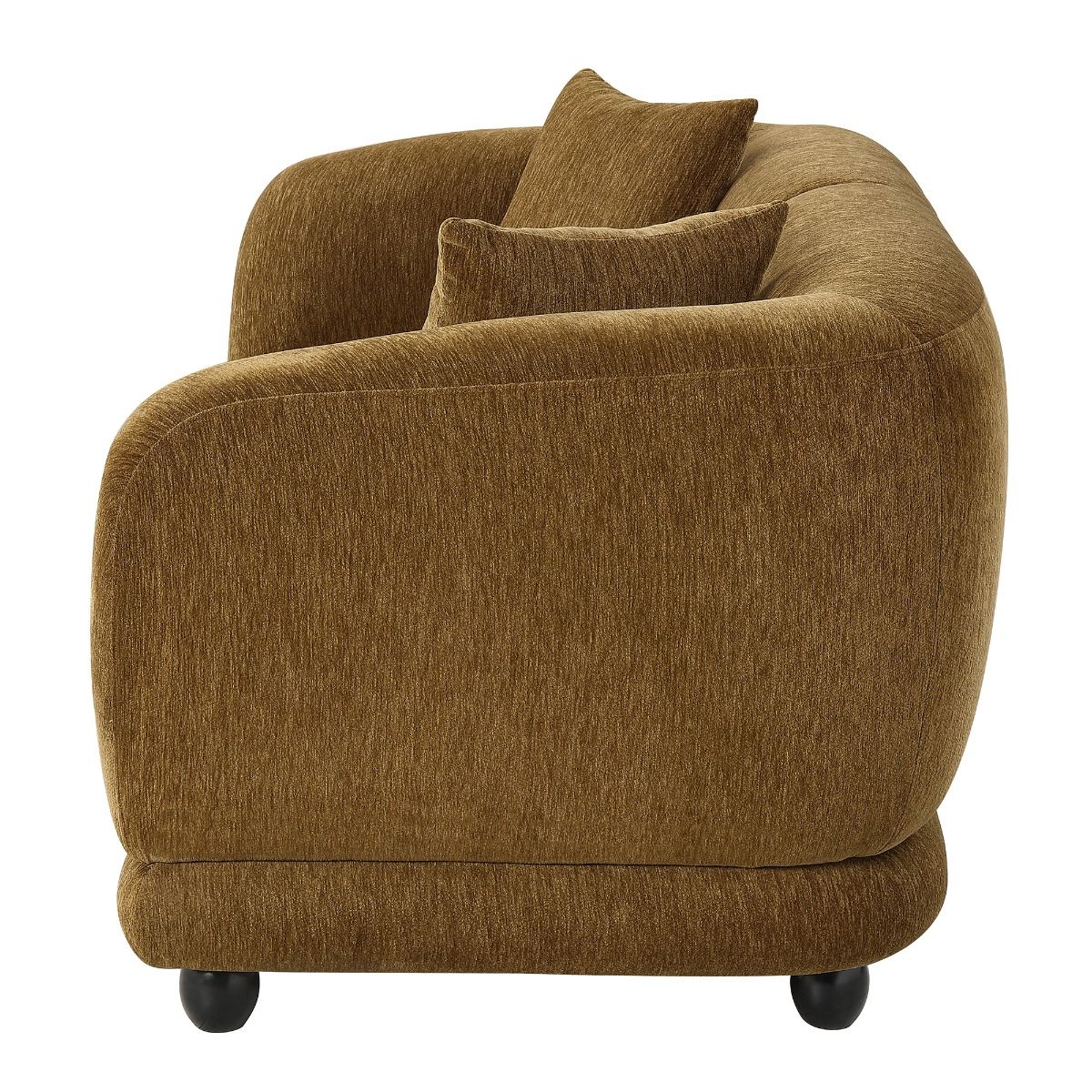 Lennox - Loveseat With 2 Pillows - Brown Chenille