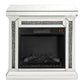 Noralie - 29" Fireplace - Mirrored & Faux Diamonds