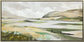 "Serene Landscape" Hand-Embellished Canvas In Frame - Muted Greens / Soft Earth Tones