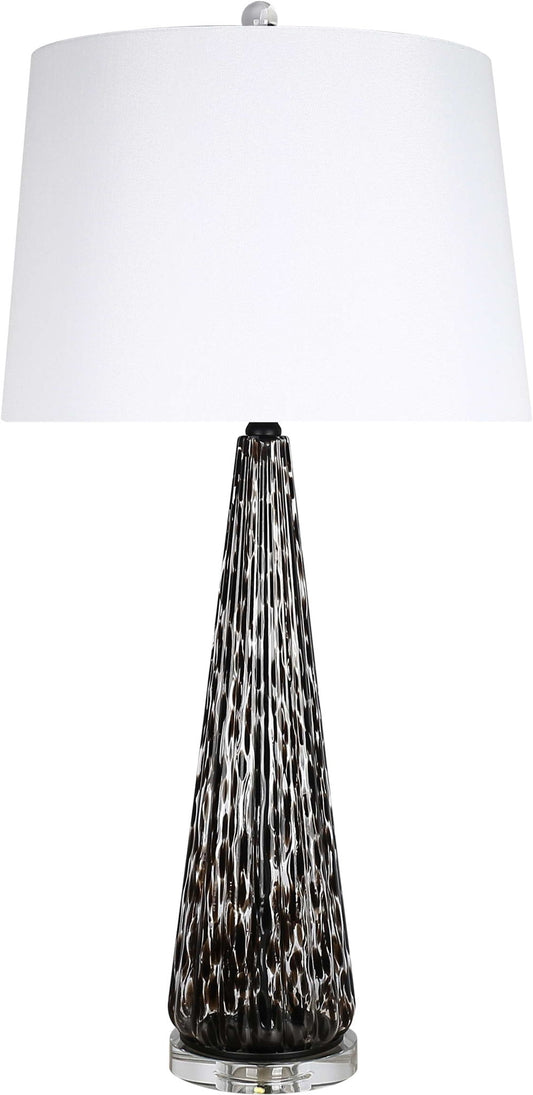 "Eclipse Radiance" Art Glass Table Lamp (Set of 2) - Black Art Glass