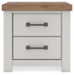 Savonport - Two Drawer Night Stand - White / Brown