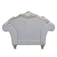 Pelumi - Chair With 3 Pillows - Light Gray Linen & Platinum
