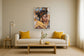 Hand Painted Framed Textured Canvas - Woman Of Gold - Yellow