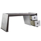 Brancaster - Executive Writing Desk - Distress Chocolate Top Grain Leather & Aluminum