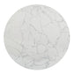 Koen - Round Dining Table, Engineering Marble Top - White & Black