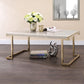 Boice II - Coffee Table - Faux Marble Top & Champagne