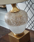 Tavisburg - Glass Table Lamp - Brown / White / Gold