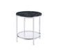 Virlana - End Table - Faux Black Marble Top & Chrome