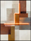 Luminous Grid III Hand-Embellished LED Canvas In Frame - Brown / Orange Glow
