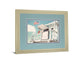 The Cabin By Natasia Cook - Framed Print Wall Art - Light Blue