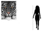 Floating Tempered Glass With Foil Tiger - Dark Gray