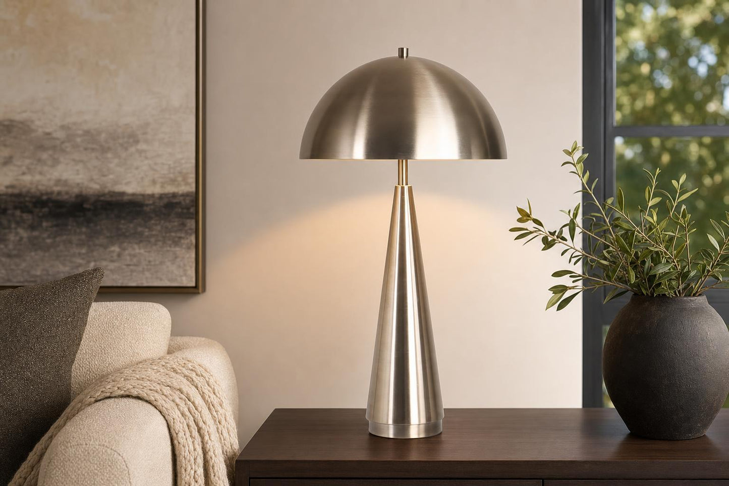 "Brass Taper" Metal Table Lamp (Set of 2) - Antique Brass
