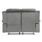 Lesley - Motion Loveseat - Gray Corduroy & Velvet