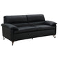 Eilene - Loveseat - Black Top Grain Leather