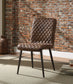 Millerton - Side Chair Set of 2) - Vintage Chocolate Top Grain Leather & Antique Black