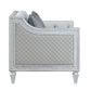 Katia - Loveseat With 2 Pillows - Light Gray Linen & Weathered White