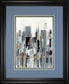 City Bridge By Aziz Kadmiri - Framed Print Wall Art - Blue