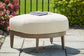 Serene Bay - Ottoman With Cushion - Dark Brown / White