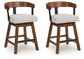 Ralene - Upholstered Swivel Barstool (Set of 2) - Medium Brown