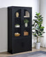 Riva - 4-Door Tall Accent Display Cabinet LED Lighting - Black