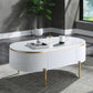 Daveigh - Coffee Table - White High Gloss & Gold