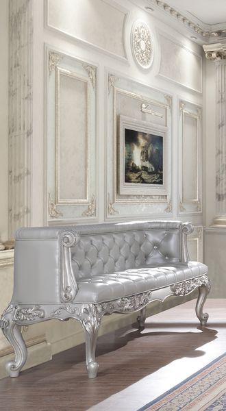 Valkyrie - Bench - Synthetic Leather & Antique Platinum