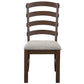 Pascaline - Side Chair Set of 2) - Gray Fabric, Rustic Brown & Oak