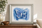 22x26 Butterfly Inkling I By Grace Popp - Blue