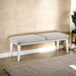 Laveda - Bench - Light Gray Boucle & Pearl White