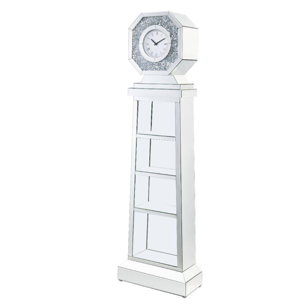 Noralie - 63" Grandfather Clock - Mirrored & Faux Diamonds