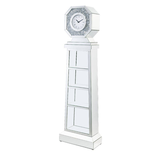 Noralie - 63" Grandfather Clock - Mirrored & Faux Diamonds