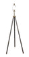 "Luxe Tripod Elegance" Faux Leather Wrap Floor Lamp - Greige / Soft Gold